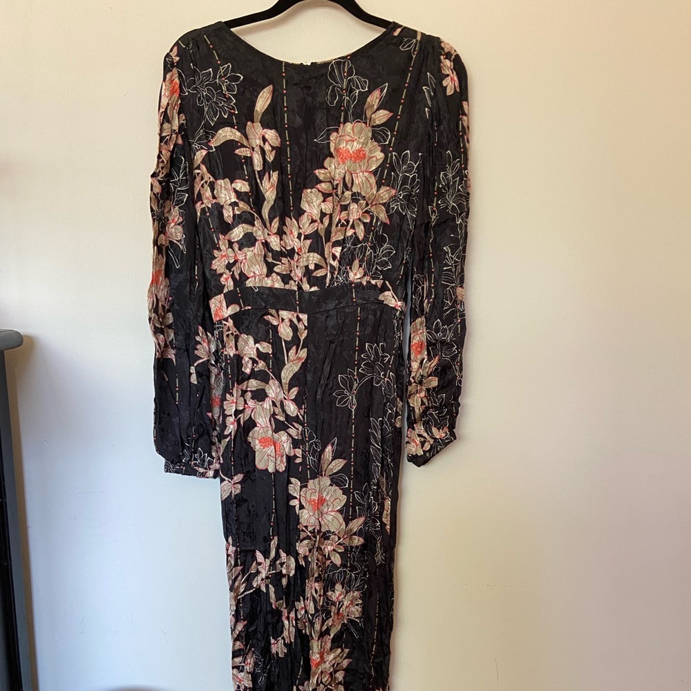 Anthropologie Black Floral Jumpsuit